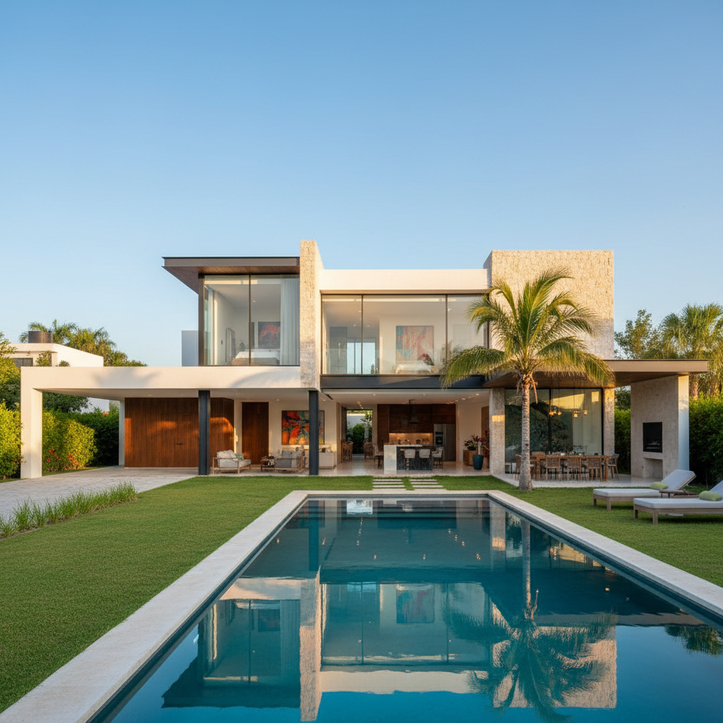 Casa Moderna con Piscina en Montes de Amé, Mérida