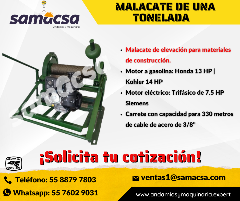 MALACATE DE 1 TONELADA - SAMACSA