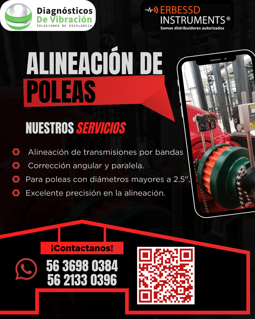 Alineación profesional de poleas de alta precisión
