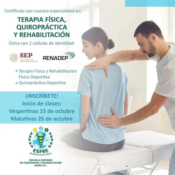 INICIA TU CURSO EN: ✅ Fisioterapia ✅ Quiropráctica ✅ Rehabilitación Deportiva
