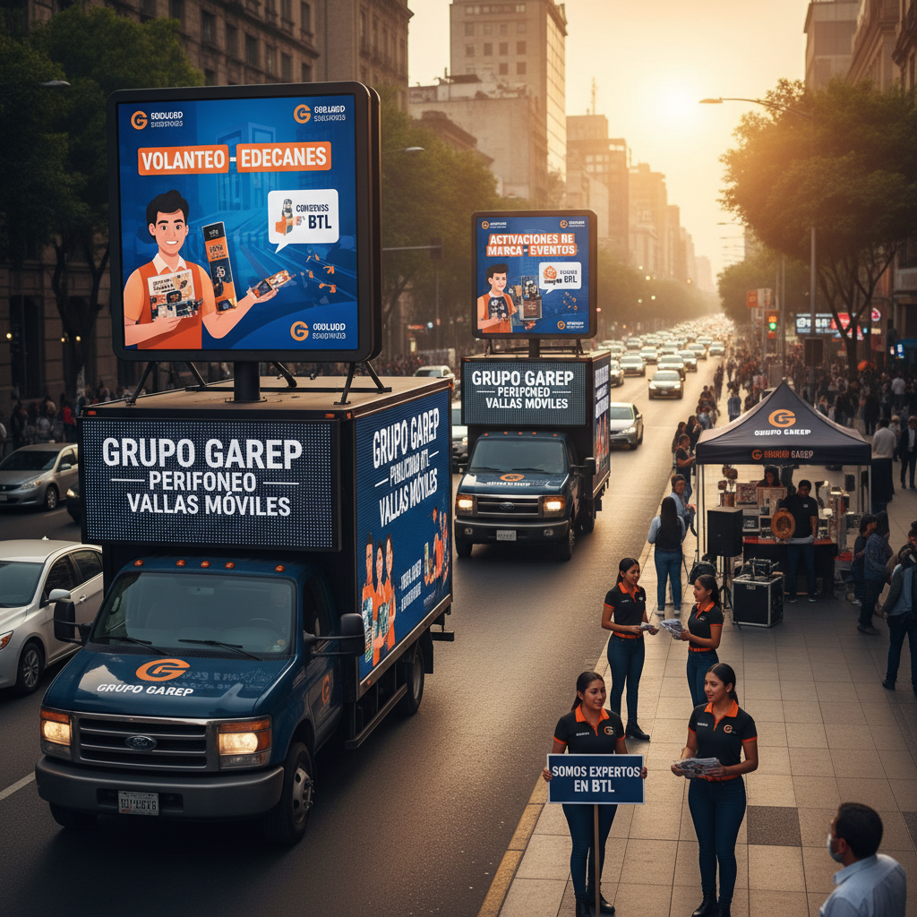 Perifoneo, Vallas Móviles, Volanteo, Edecanes | Publicidad BTL | Grupo GAREP