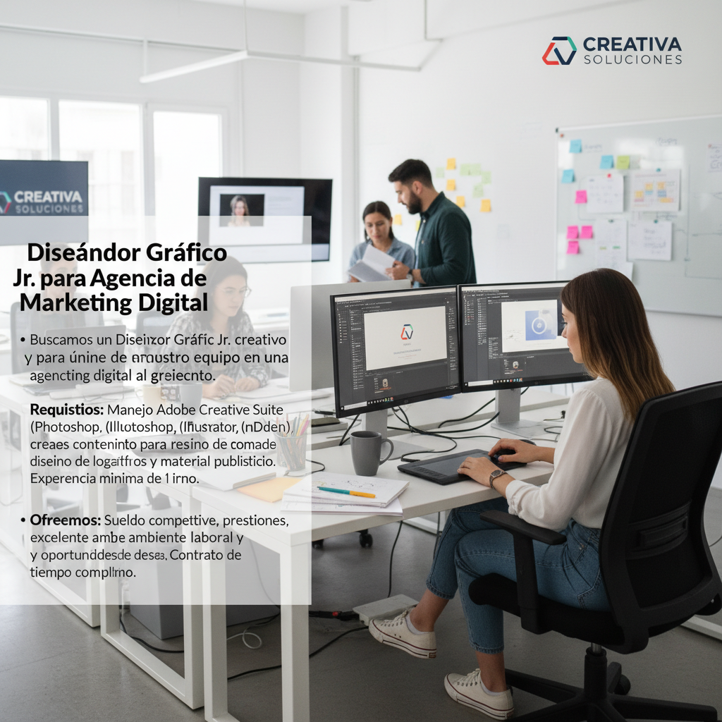 Diseñador Gráfico Jr. para Agencia de Marketing Digital
