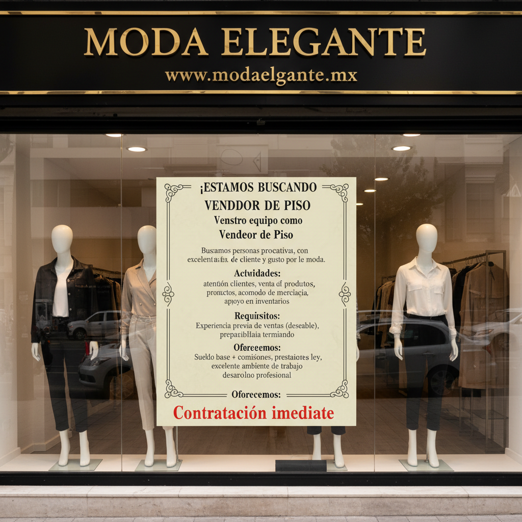 ¡Estamos buscando Vendedor de Piso para boutique de ropa!