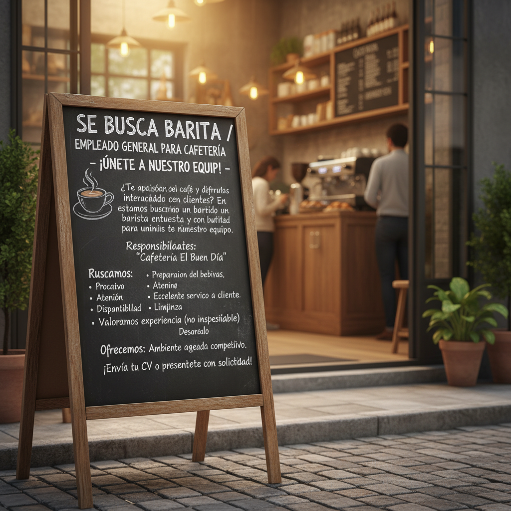 Se busca Barista / Empleado General para Cafetería - ¡Únete a nuestro equipo!