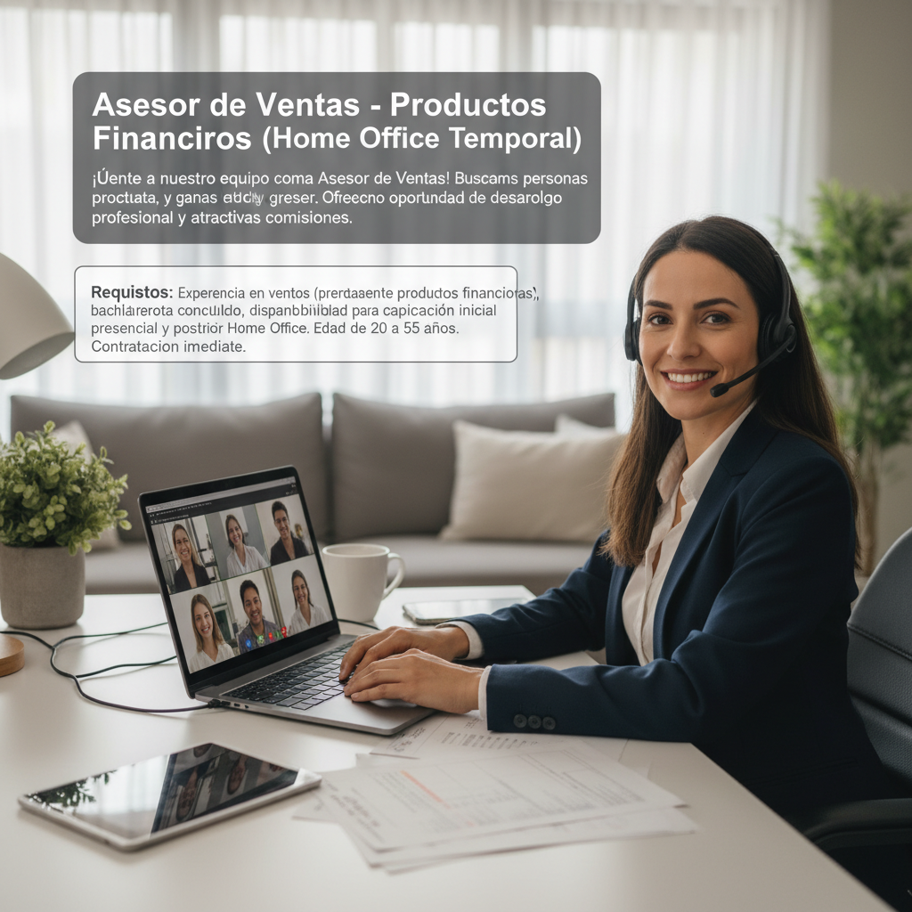 Asesor de Ventas - Productos Financieros (Home Office Temporal)