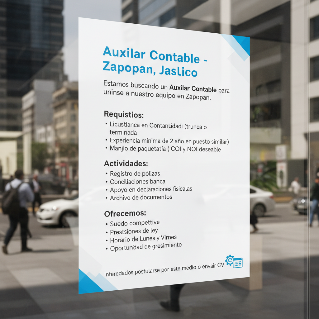 Auxiliar Contable - Zapopan, Jalisco