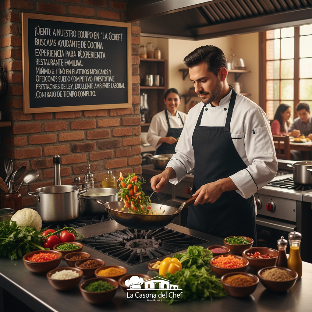 Ayudante de Cocina con Experiencia para Restaurante Familiar