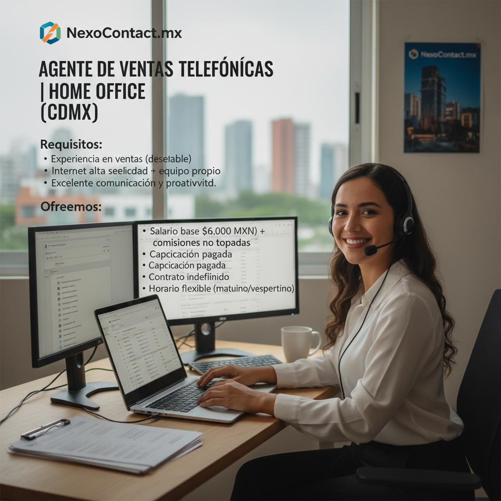 Agente de Ventas Telefónicas | Home Office (CDMX)