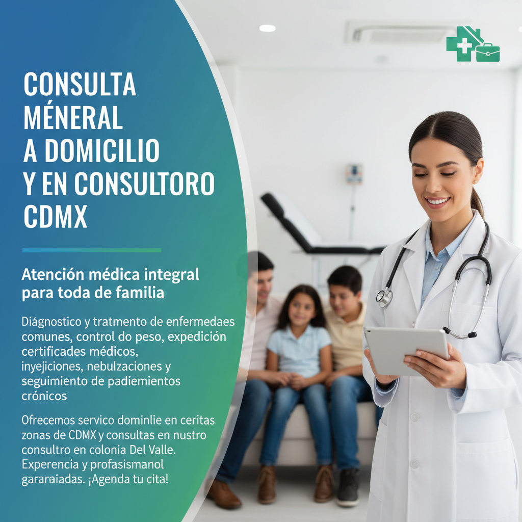 Consulta Médica General a Domicilio y en Consultorio - CDMX
