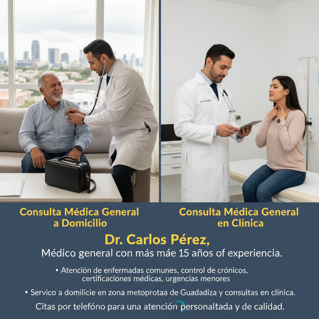 Consulta Médica General a Domicilio y en Clínica - Dr. Carlos Pérez