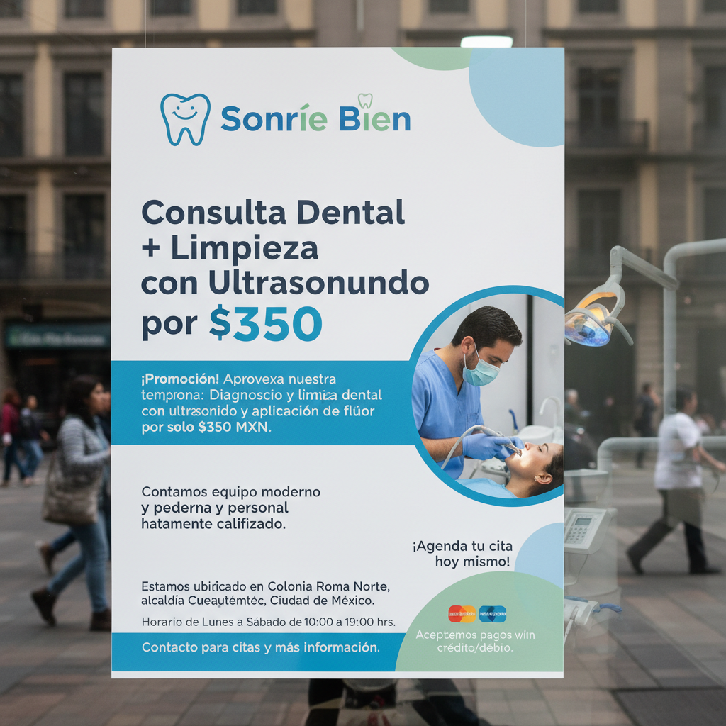 Consulta Dental + Limpieza con Ultrasonido por $350 - ¡Promoción!