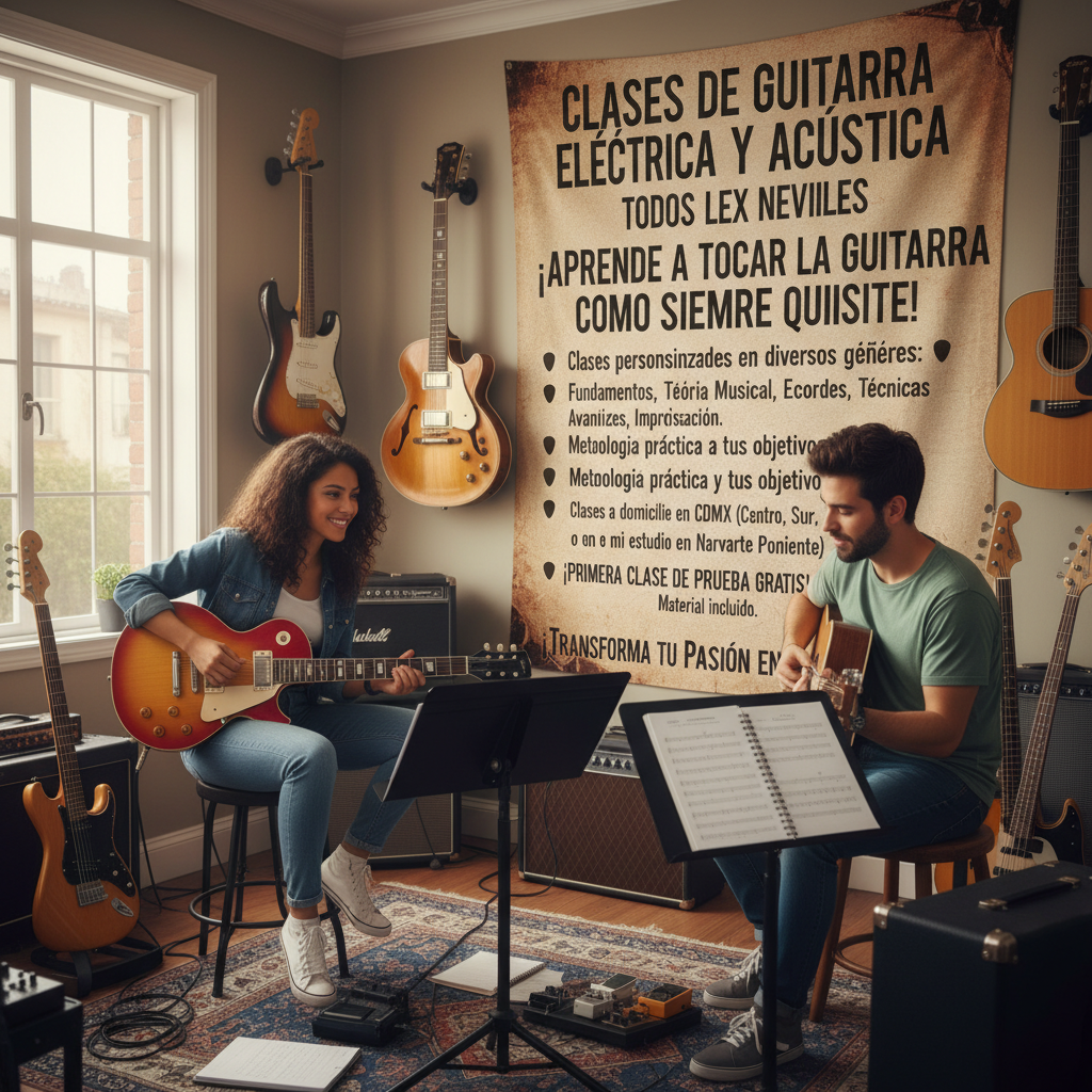 Clases de Guitarra Eléctrica y Acústica - Todos los Niveles