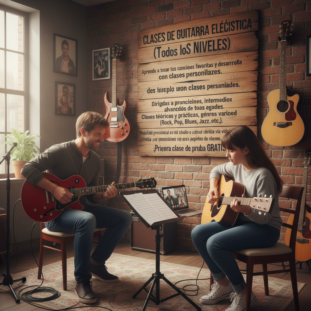 Clases de Guitarra Eléctrica y Acústica (Todos los Niveles)