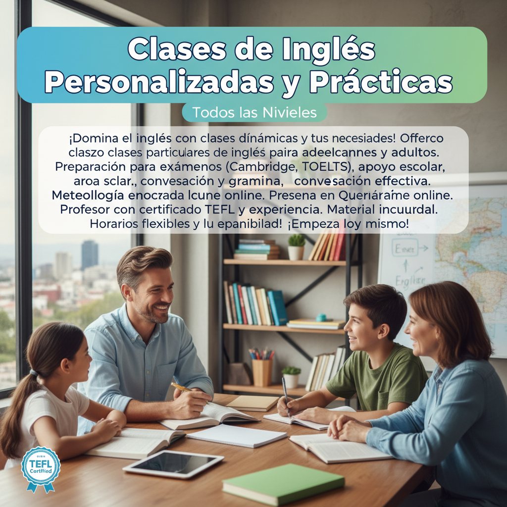 Clases de Inglés Personalizadas y Prácticas - Todos los Niveles