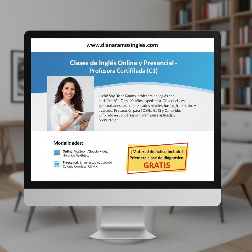 Clases de Inglés Online y Presencial - Profesora Certificada (C1)