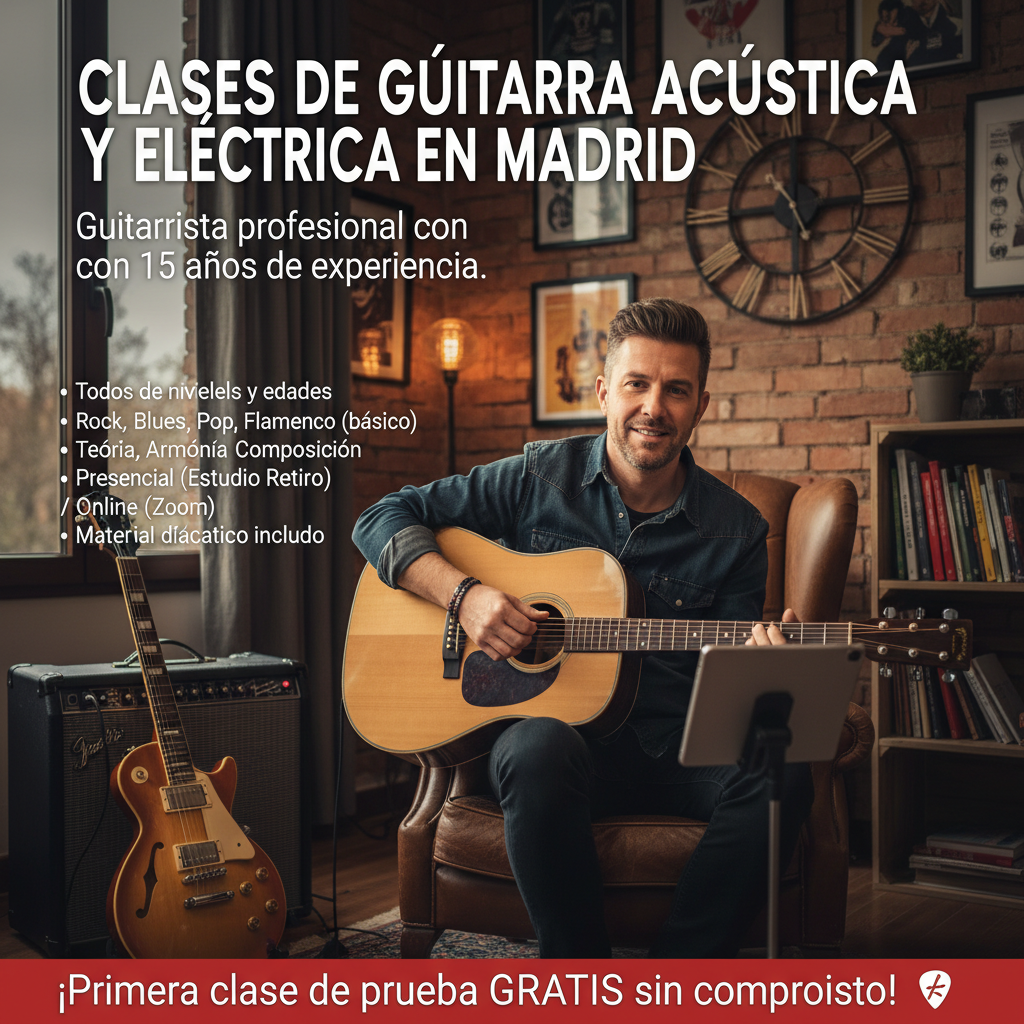 Clases de Guitarra Acústica y Eléctrica en Madrid