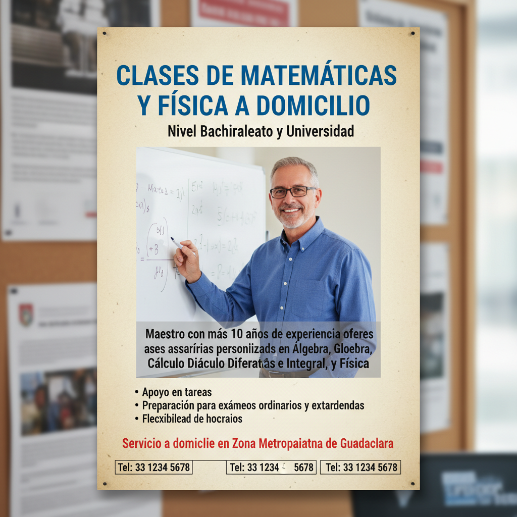 Clases de Matemáticas y Física a Domicilio - Nivel Bachillerato y Universidad