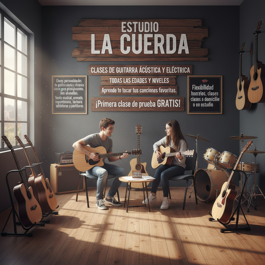 Clases de Guitarra Acústica y Eléctrica - Todas las Edades y Niveles
