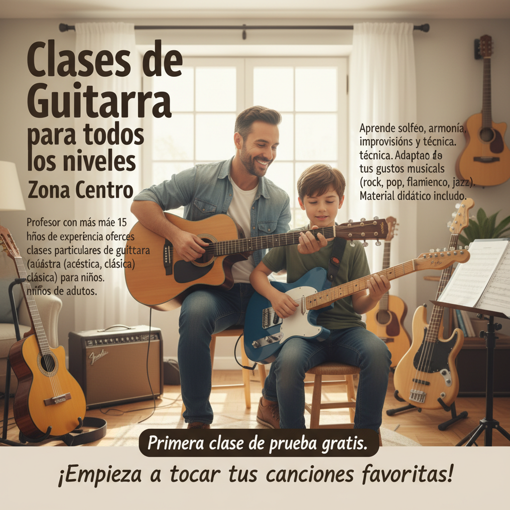 Clases de Guitarra para todos los niveles - Zona Centro