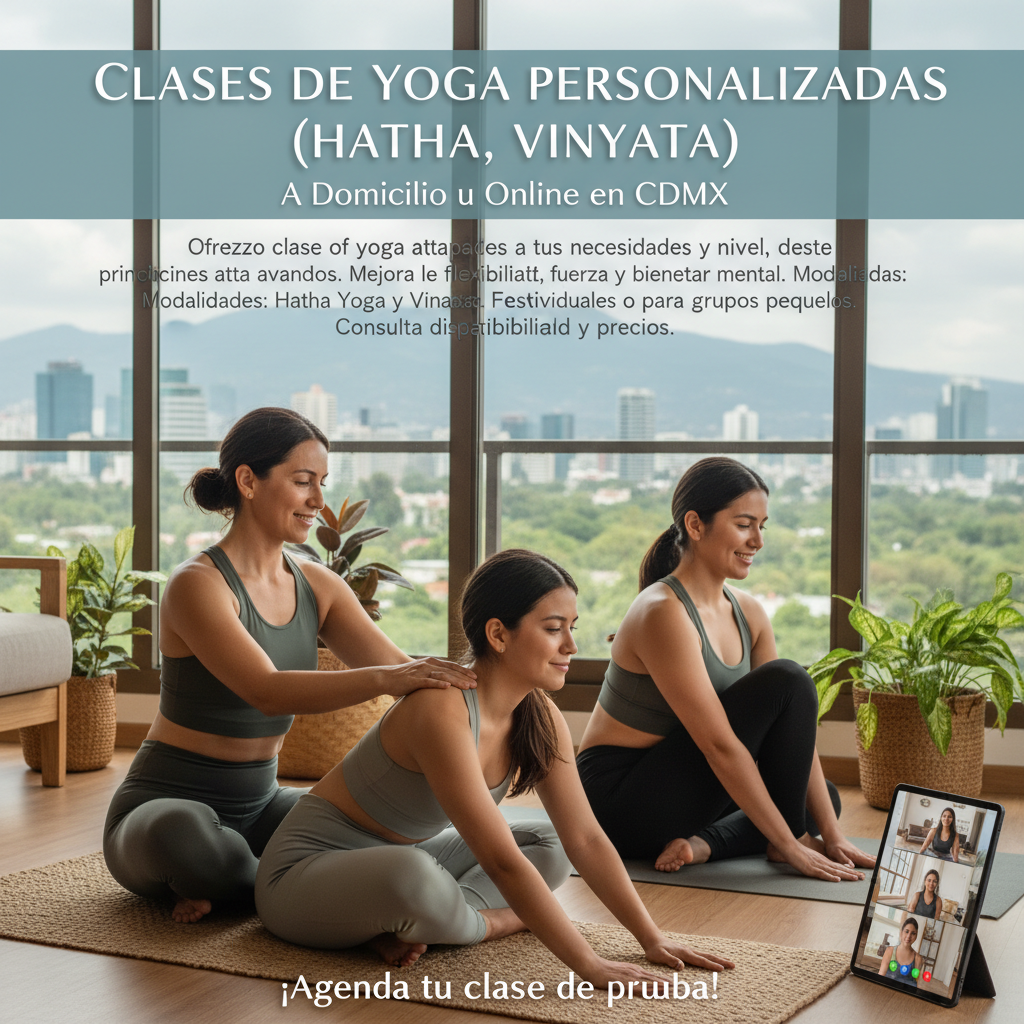 Clases de Yoga Personalizadas (Hatha, Vinyasa) a Domicilio u Online en CDMX