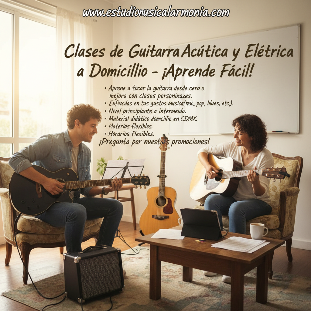 Clases de Guitarra Acústica y Eléctrica a Domicilio - ¡Aprende Fácil!