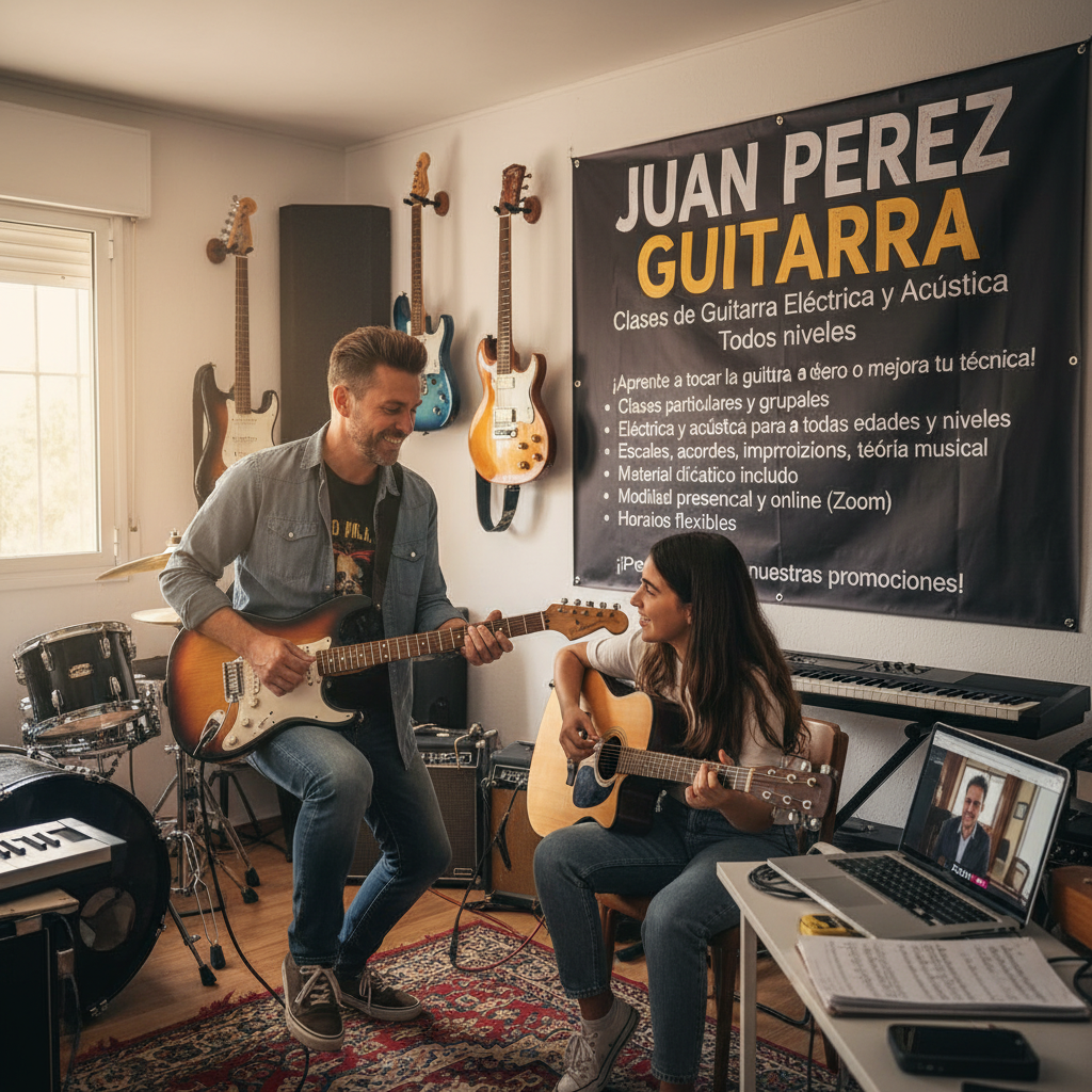 Clases de Guitarra Eléctrica y Acústica - Todos los niveles