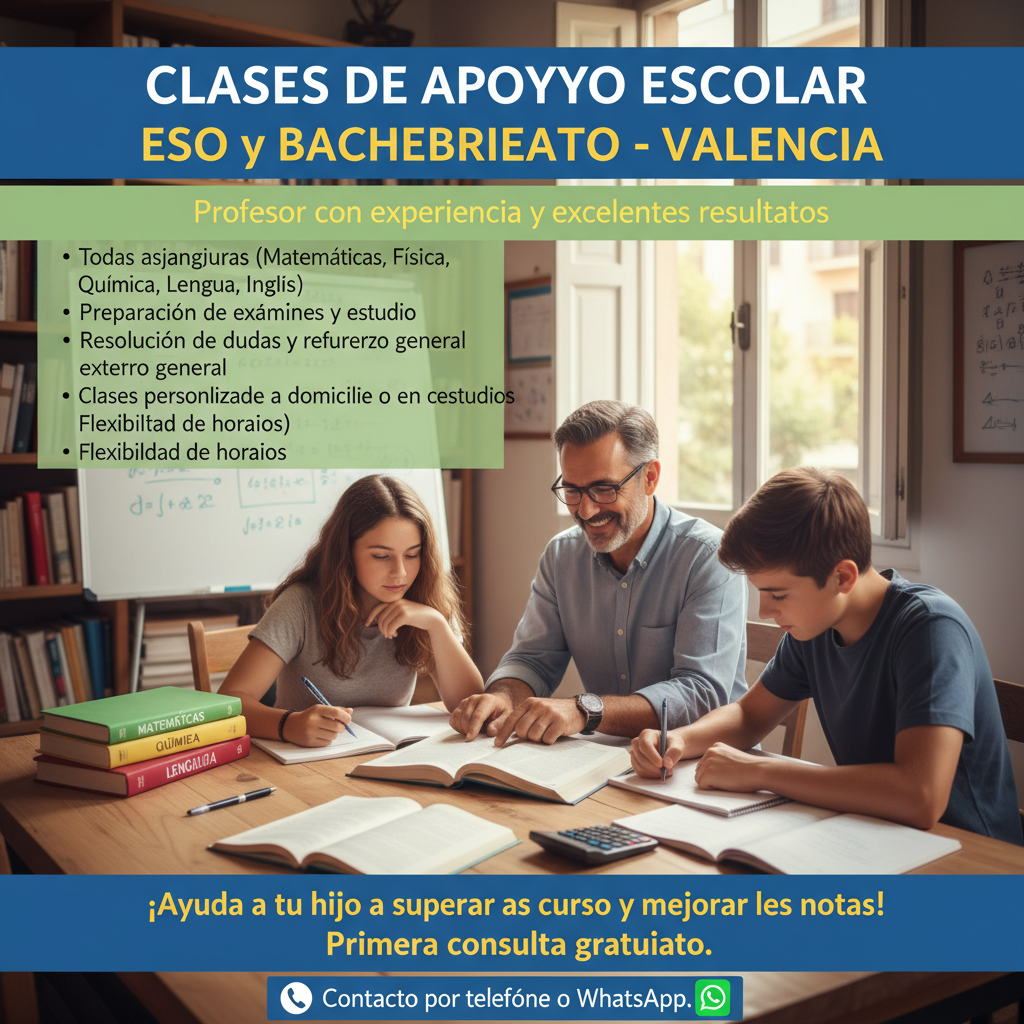 Clases de Apoyo Escolar ESO y Bachillerato - Valencia