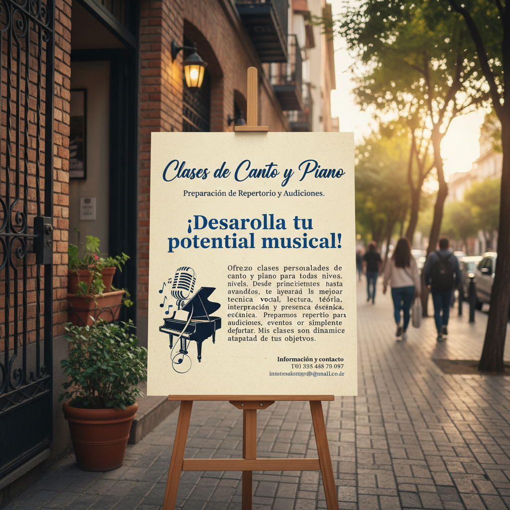 Clases de Canto y Piano. Preparación de Repertorio y Audiciones.