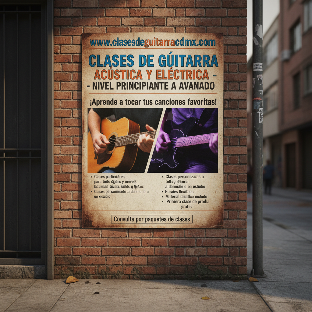 Clases de Guitarra Acústica y Eléctrica - Nivel Principiante a Avanzado