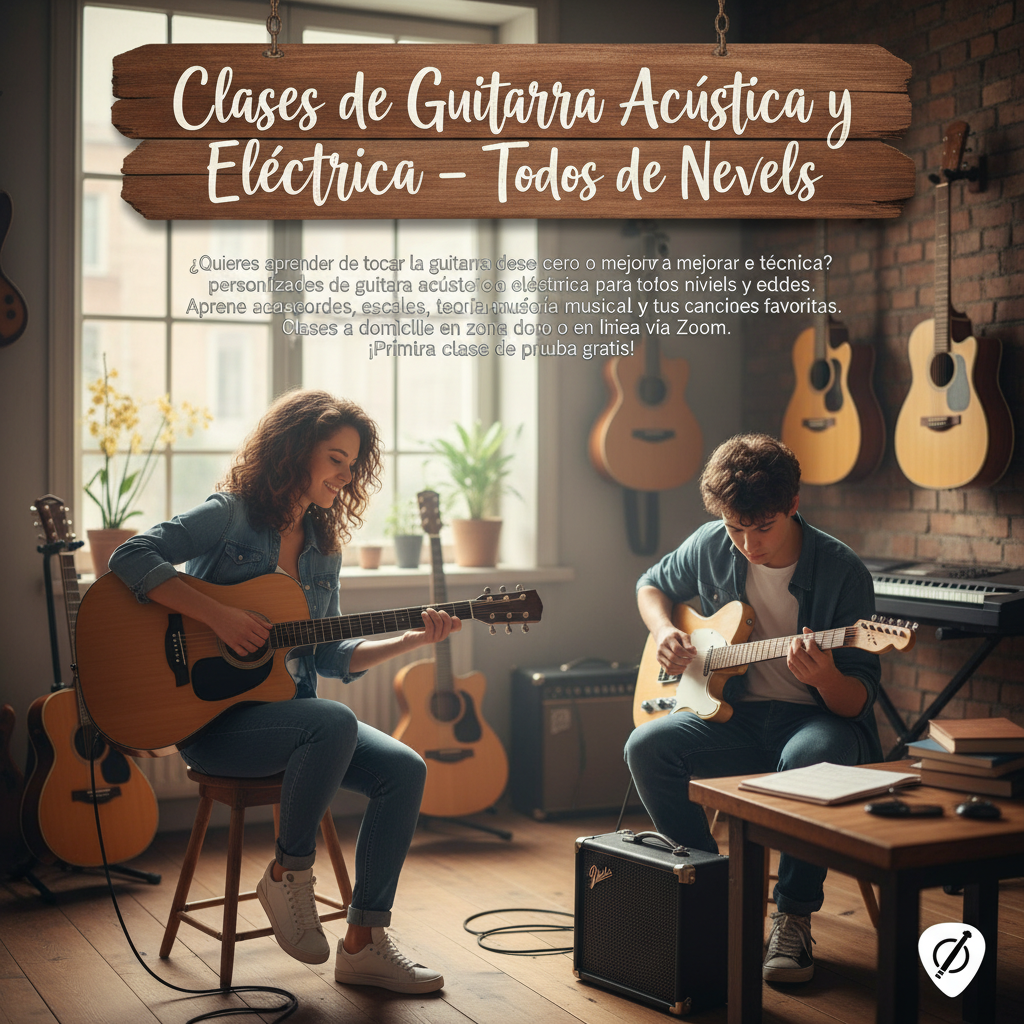 Clases de Guitarra Acústica y Eléctrica - Todos los Niveles
