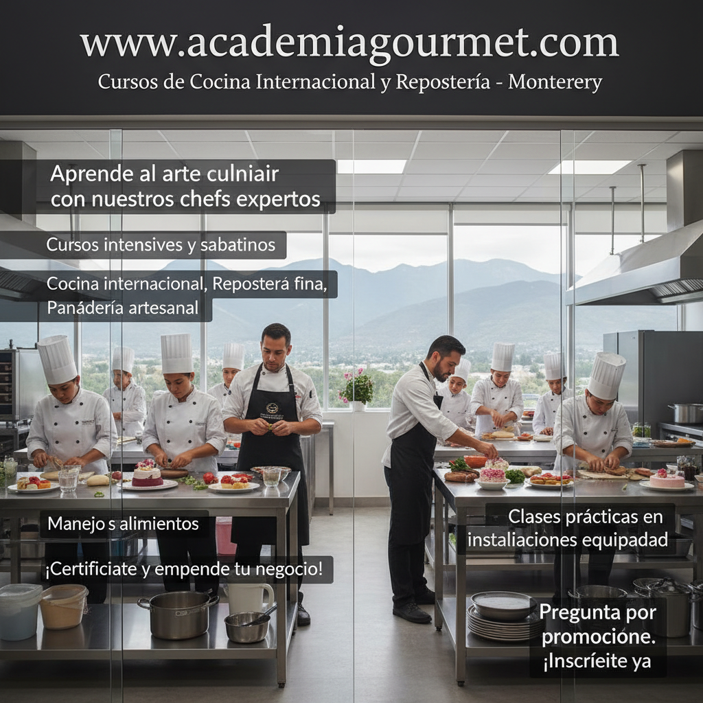 Cursos de Cocina Internacional y Repostería - Monterrey