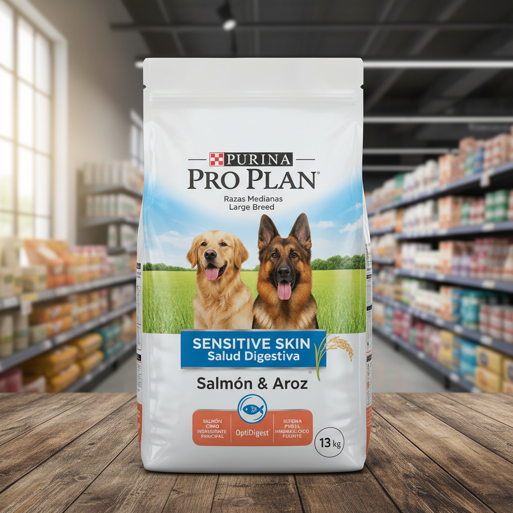 Purina Pro Plan Adult Razas Medianas Large Breed Sensitive Skin Salud Digestiva Salmón y Arroz (13 kg)